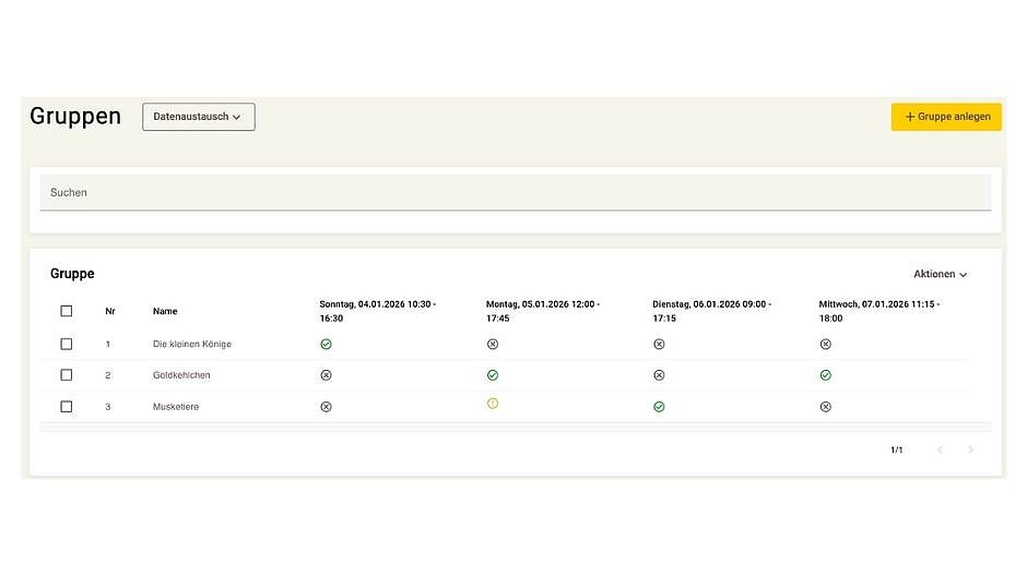 Screenshot App-Zentrale Straßen-Rubrik