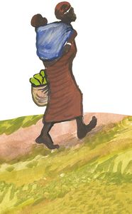Illustration aus Krippenszene zum Weltmissionstag der Kinder 2016