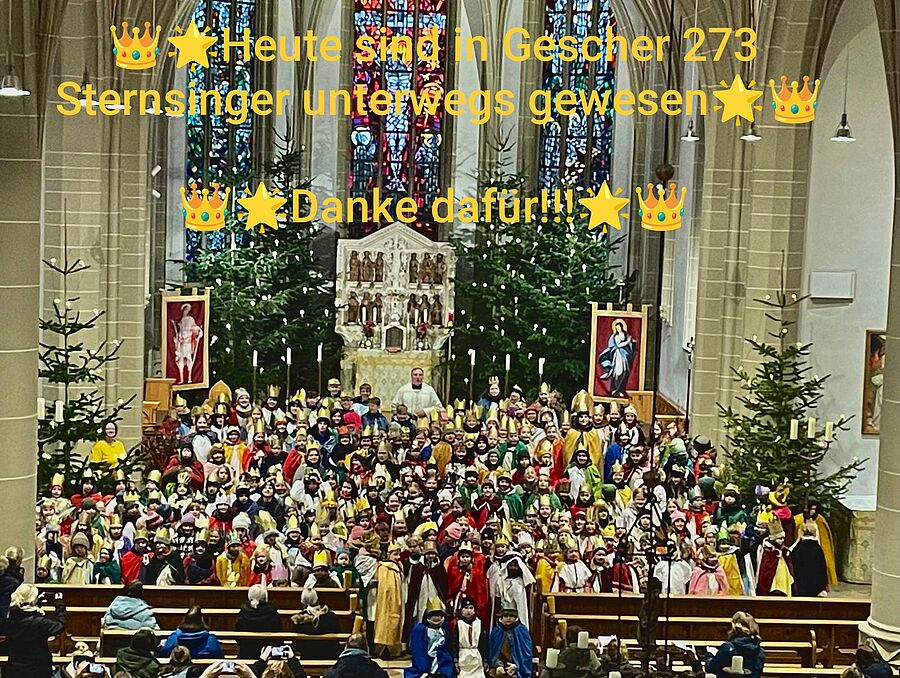 In Gescher zogen heute 273 Sternsinger bei Schnee und Regen von Haus zu Haus. // © Frau Gevers