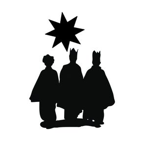 Schattenriss Sternsinger schwarz-weiß