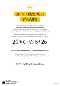 Ankündigung 2026: Die Sternsinger kommen