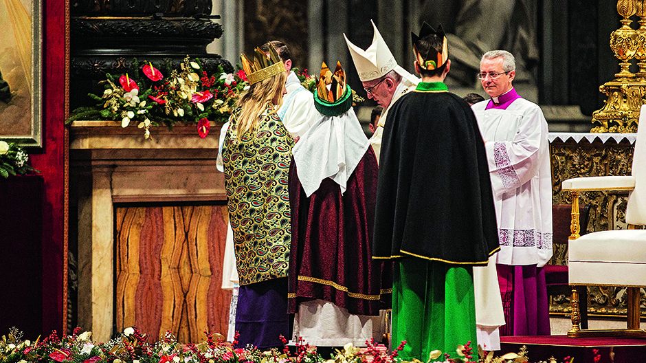 Città' del Vaticano, 01-01-2017. 
La Santa Messa presieduta dal Santo Padre papa Francesco nella solennità' di Maria Santissima Madre di Dio nella Giornata Mondiale della Pace.