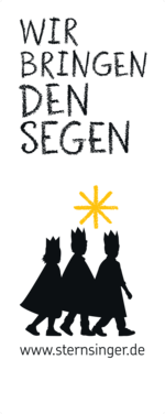 2023_FahneProfi-Druckvorlage: Fahne „Wir bringen den Segen“ mit DKS-Logo, 200x79 cm