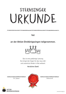 Urkunde für Sternsinger (PDF)