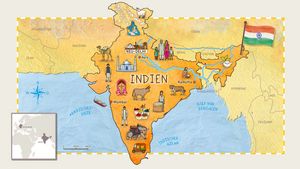 illustrierte Landkarte Indien