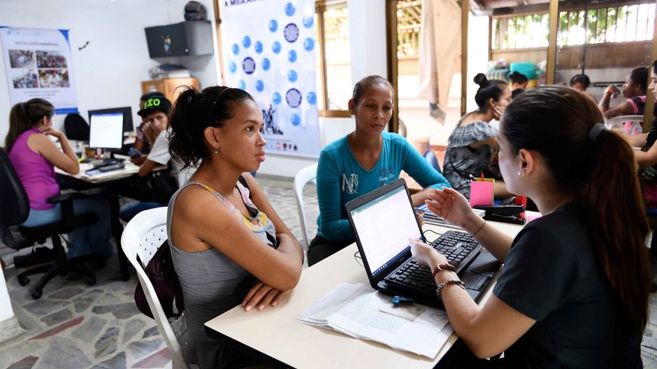 Unterstützung erhalten Flüchtlinge aus Venezuela beim KMW-Projektpartner SJR in Cúcuta, Departamento Norte de Santander, Kolumbien; Foto: Florian Kopp