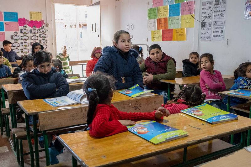Kinder in einer Schule des Jesuiten-Flüchtlingsdienstes in der Bekaa-Ebene, Libanon, 1/2019