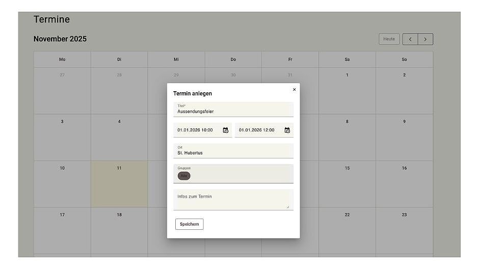 Screenshot App-Zentrale Daten importieren