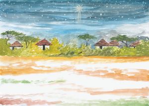 Illustration aus Krippenszene zum Weltmissionstag der Kinder 2016