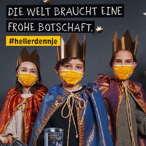 Ein Werbe-Banner der Aktion Dreikönigssingen 2021