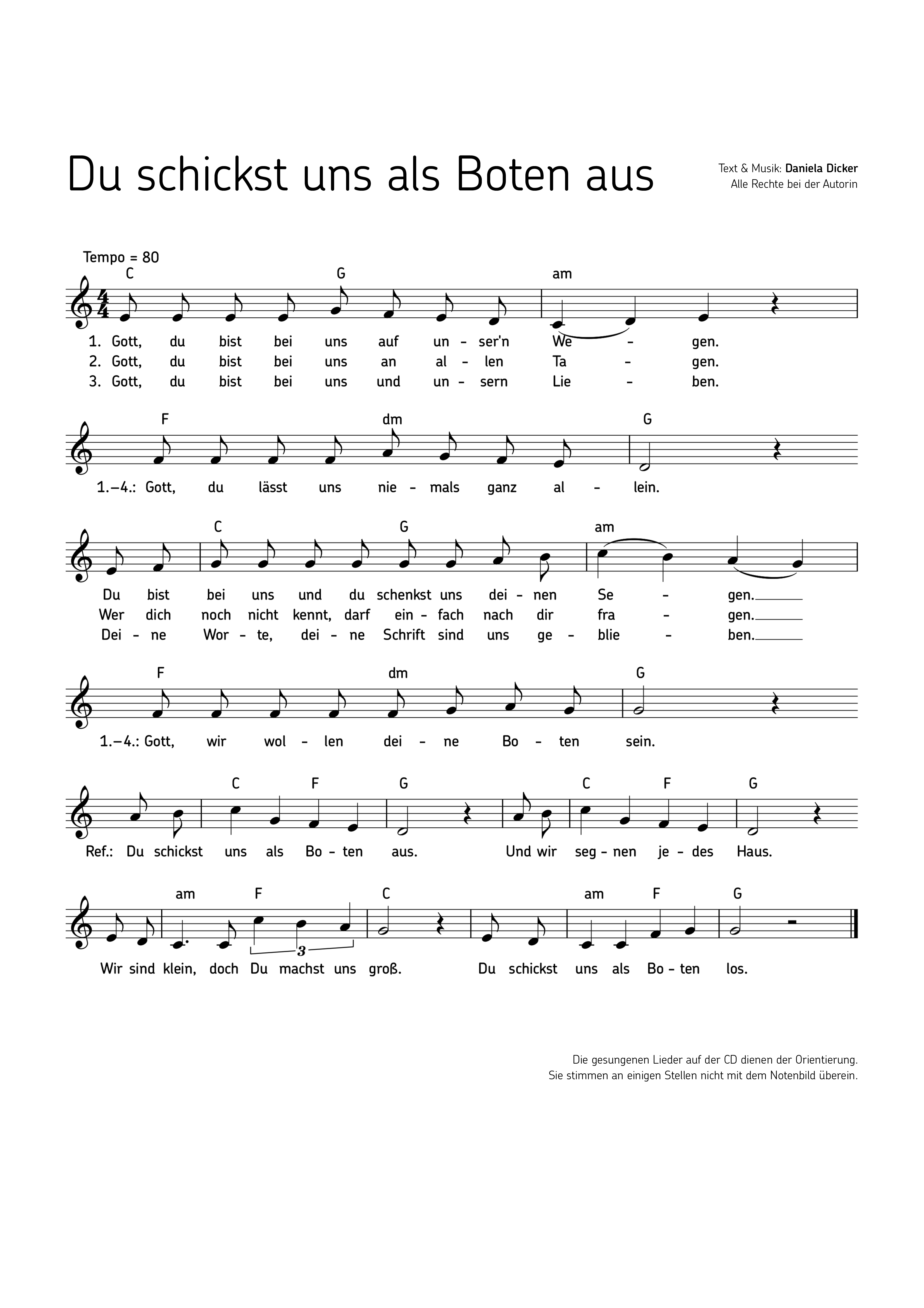 Lieder und Noten für Kita, Schule und Gemeinde Kindermissionswerk